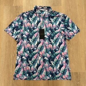 7 Diamonds 4 Way Stretch "Verde" Polo Shirt Golf Wicking Quick Dry Men's Size M